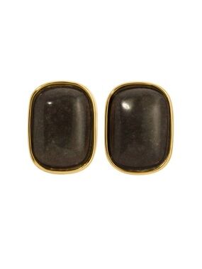 Heaven Mayhem Black and Gold-Tone Stud Earrings